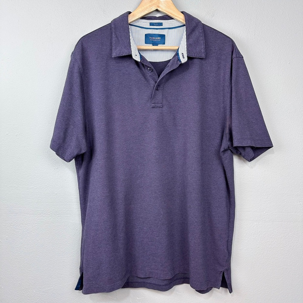 Fairlane Polo Shirt Mens Size XL Purple Performance Pique Slim Fit Short Sleeve